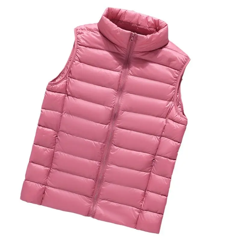 Women Green Down Vest Slim Fit Short Collar Autumn Winter - Image 24