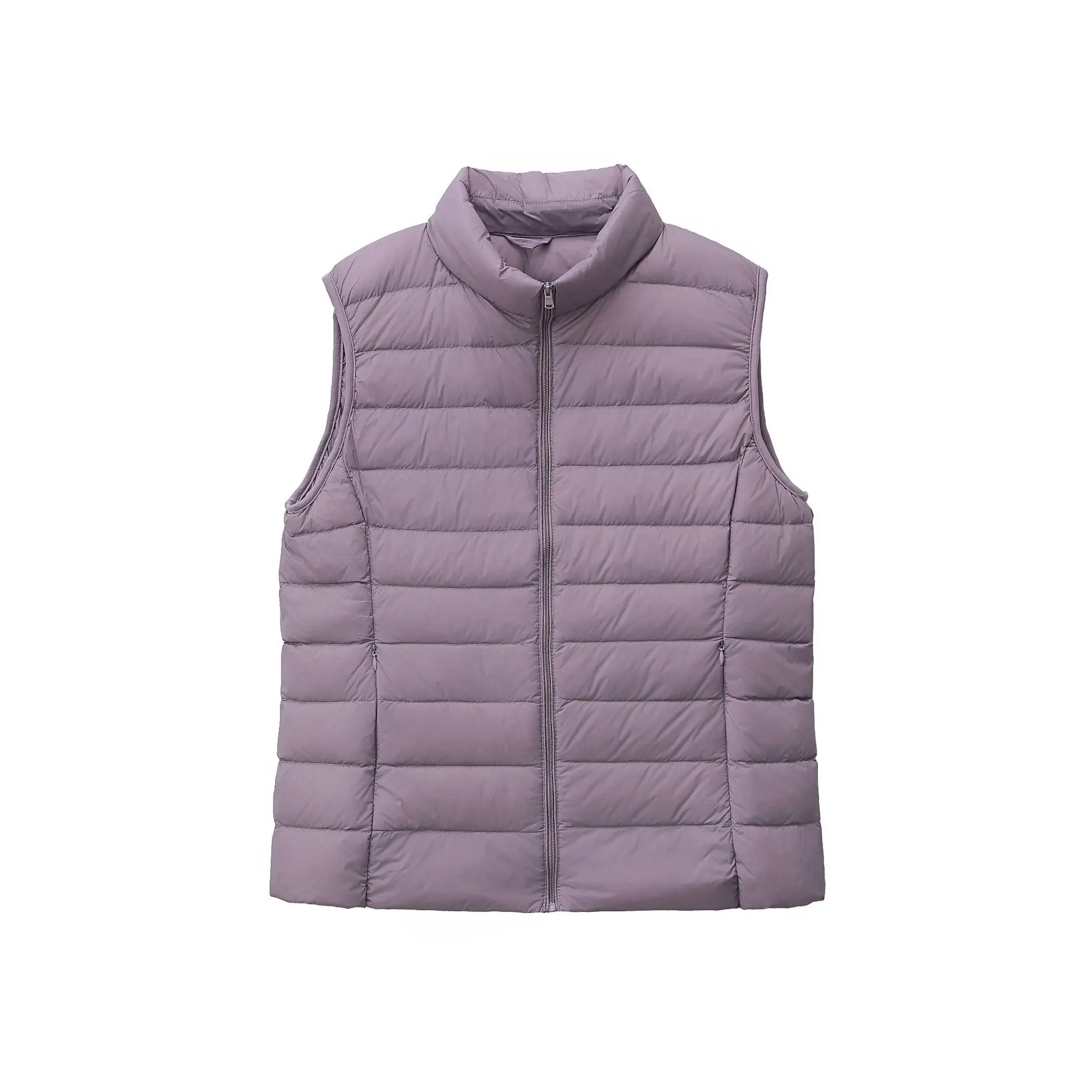 Women Green Down Vest Slim Fit Short Collar Autumn Winter - Image 18