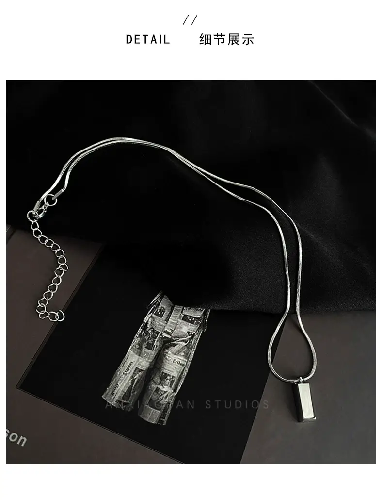 Silver Hip Hop Necklace for Men Women Luxury Chain Accessory — feature 11