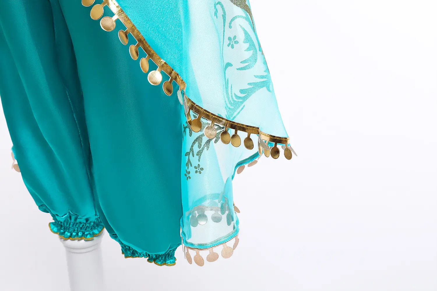 Jasmine Princess Dress for Girls Blue Gold Embroidered — feature 8