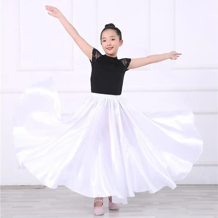 Pink Full-Length Spanish Dance Dress for Girls