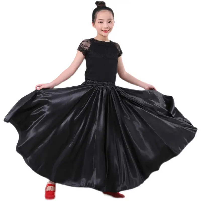 Pink Full-Length Spanish Dance Dress for Girls