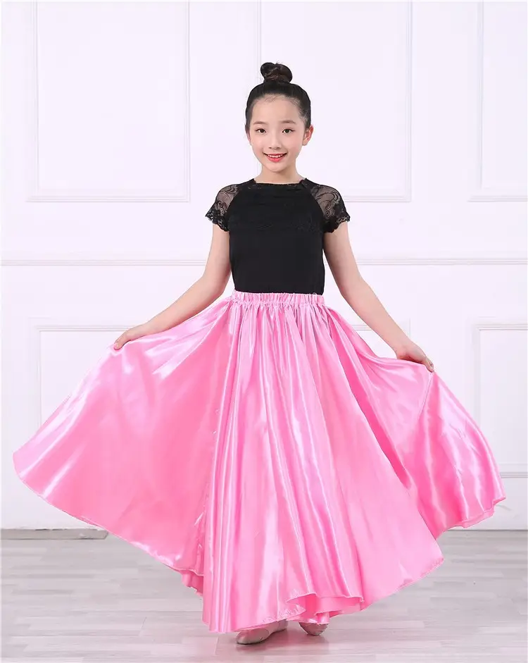Pink Full-Length Spanish Dance Dress for Girls — feature 13
