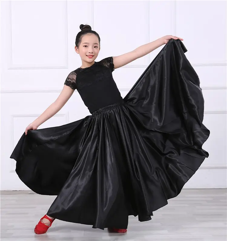 Pink Full-Length Spanish Dance Dress for Girls — feature 18