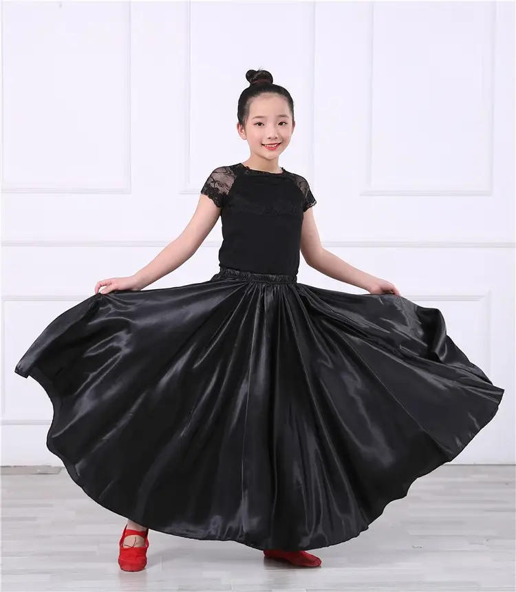 Pink Full-Length Spanish Dance Dress for Girls — feature 20