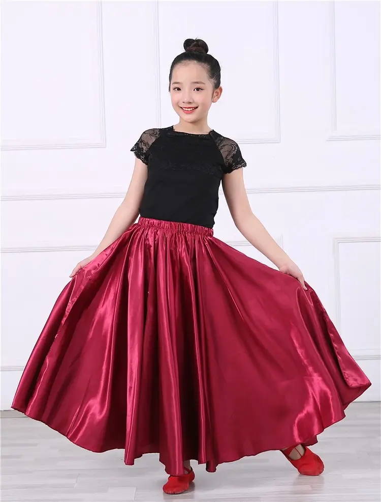Pink Full-Length Spanish Dance Dress for Girls — feature 25