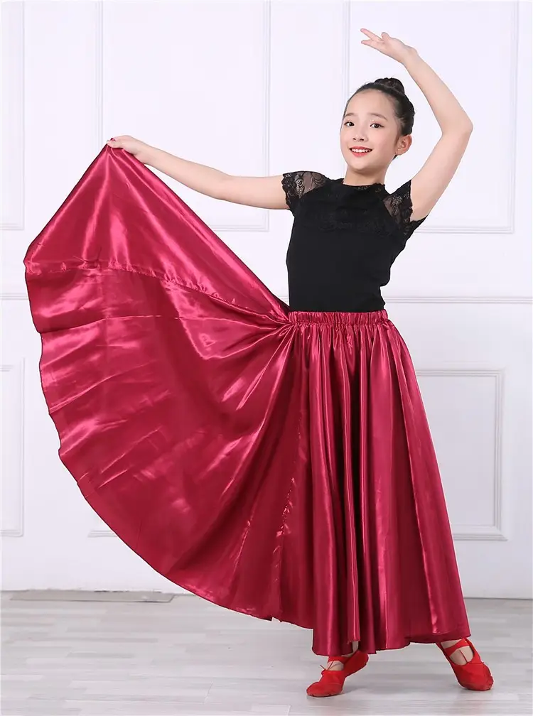 Pink Full-Length Spanish Dance Dress for Girls — feature 27
