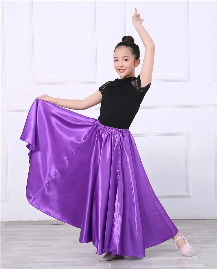 Pink Full-Length Spanish Dance Dress for Girls — feature 29