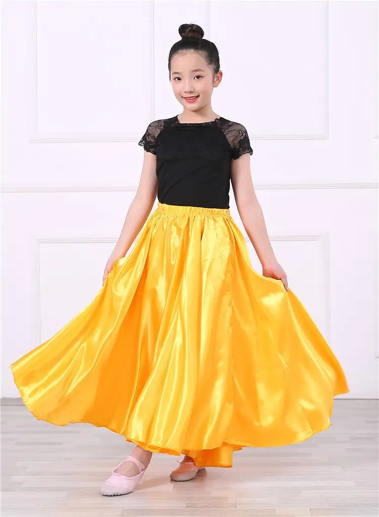 Pink Full-Length Spanish Dance Dress for Girls — feature 30