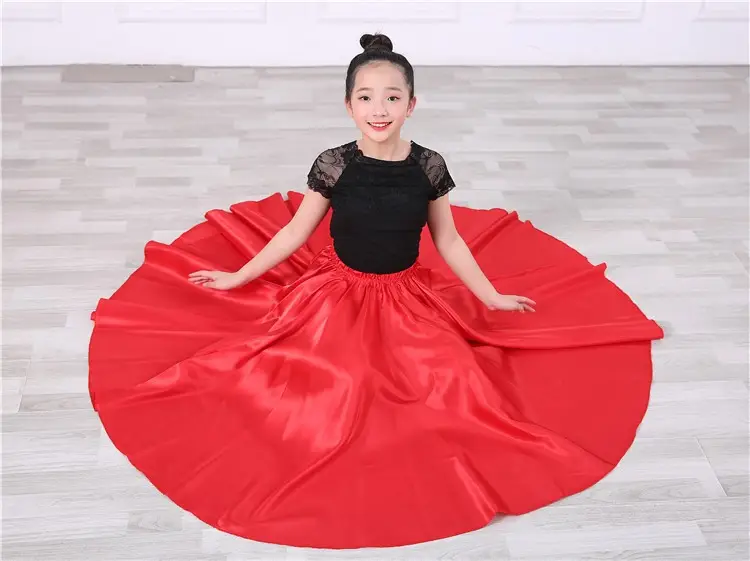 Pink Full-Length Spanish Dance Dress for Girls — feature 4