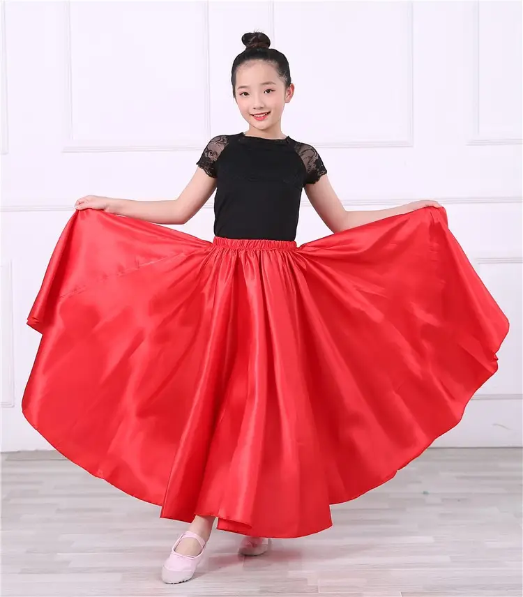 Pink Full-Length Spanish Dance Dress for Girls — feature 5