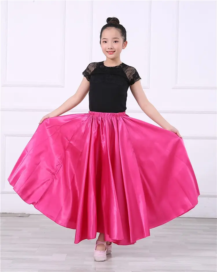 Pink Full-Length Spanish Dance Dress for Girls — feature 7