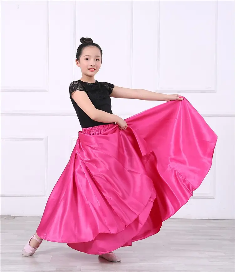 Pink Full-Length Spanish Dance Dress for Girls — feature 9
