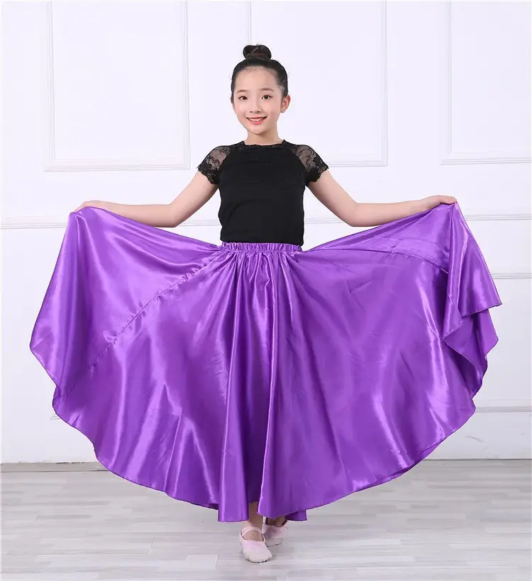 Pink Full-Length Spanish Dance Dress for Girls