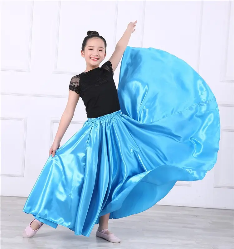 Pink Full-Length Spanish Dance Dress for Girls