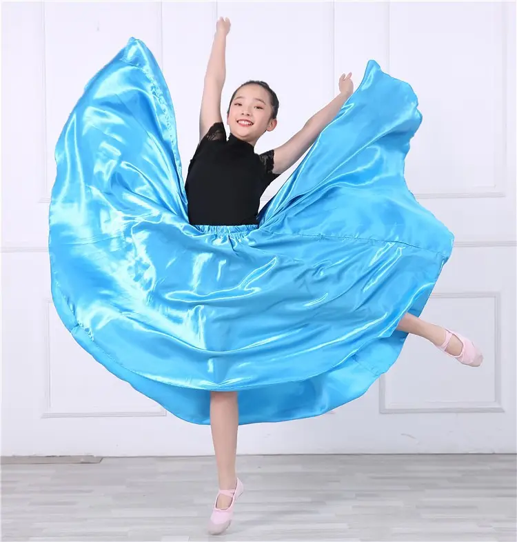 Pink Full-Length Spanish Dance Dress for Girls