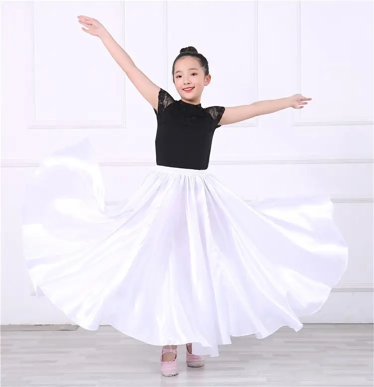 Pink Full-Length Spanish Dance Dress for Girls