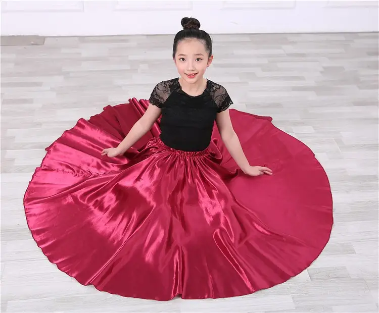 Pink Full-Length Spanish Dance Dress for Girls