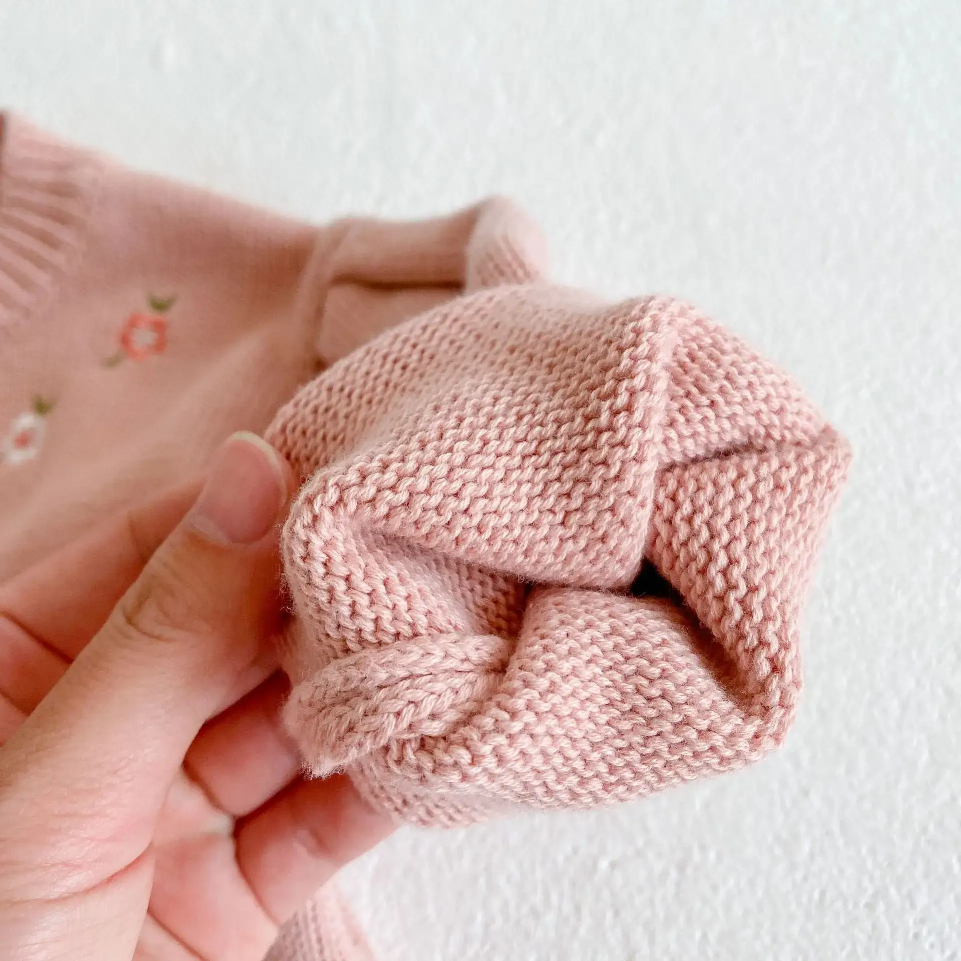 Pink Knitted Embroidered Baby Suit for Girls - Image 5