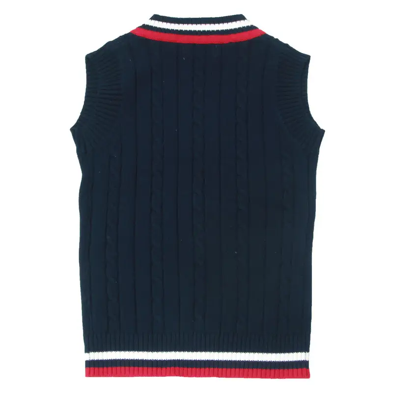 Men's New British Wool Vest Navy Blue V-Neck Sleeveless - Image 5