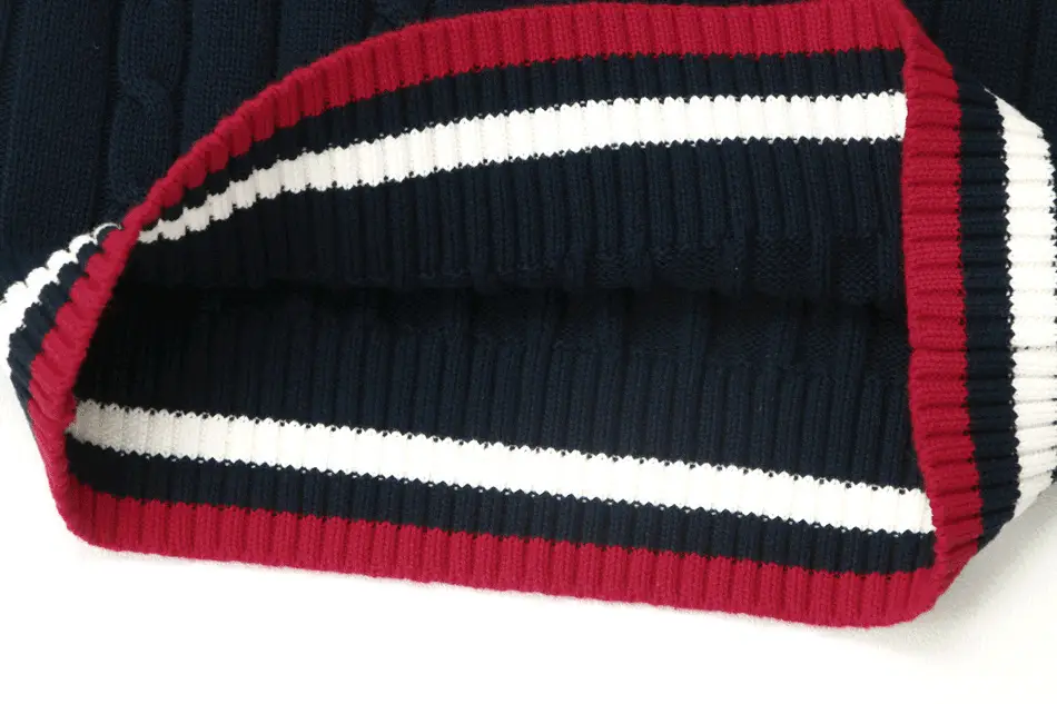 Men's New British Wool Vest Navy Blue V-Neck Sleeveless — feature 11