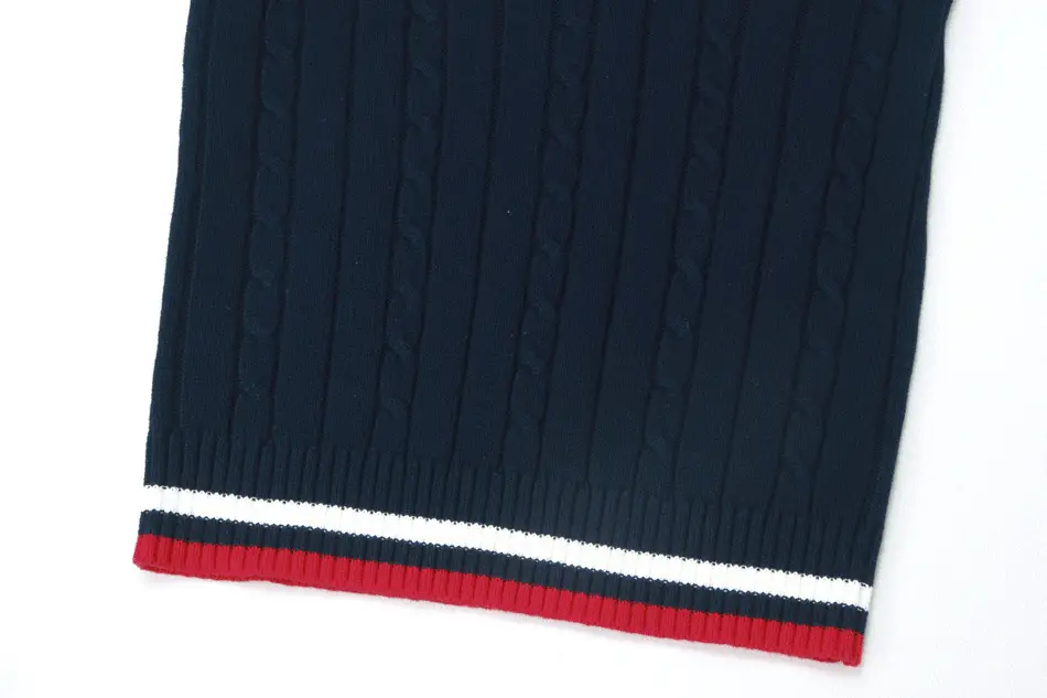 Men's New British Wool Vest Navy Blue V-Neck Sleeveless — feature 8