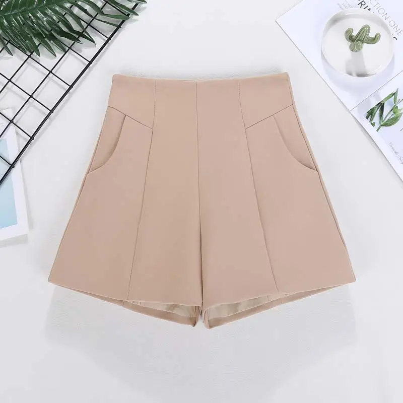 Korean Style High-Waisted Solid Color Shorts - Image 3