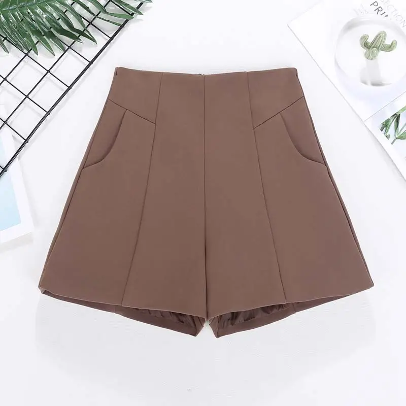 Korean Style High-Waisted Solid Color Shorts - Image 4