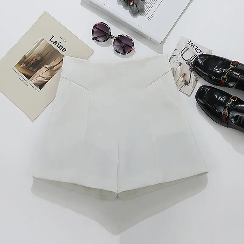 Korean Style High-Waisted Solid Color Shorts - Image 5