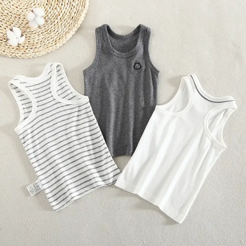 Children Sleeveless Cotton Vest Pack of 3 - Image 3