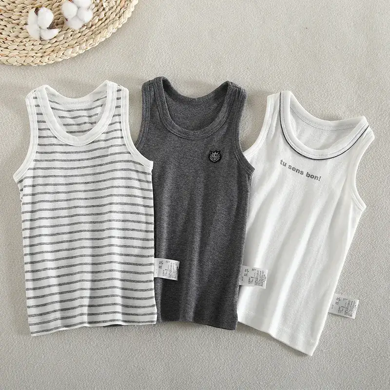 Children Sleeveless Cotton Vest Pack of 3 - Image 4