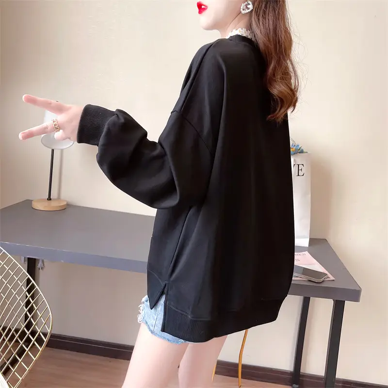 Women Korean Style Loose Sweater Cream Large Lazy Embroidered — feature 15