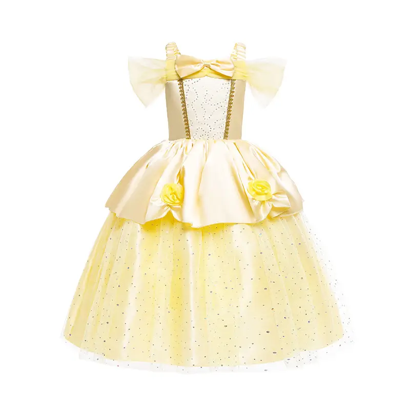 Halloween Belle Princess Dress Yellow Sparkly — feature 3