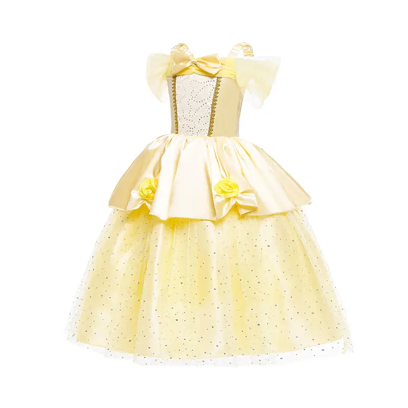 Halloween Belle Princess Dress Yellow Sparkly — feature 4