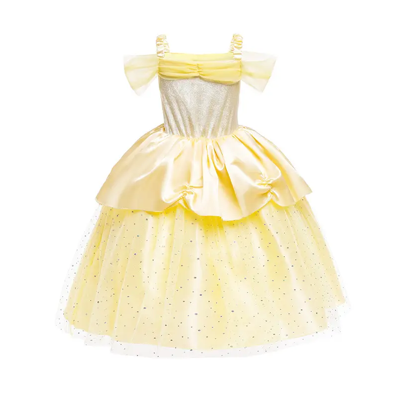Halloween Belle Princess Dress Yellow Sparkly — feature 5