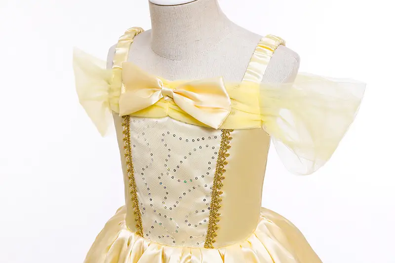 Halloween Belle Princess Dress Yellow Sparkly — feature 6