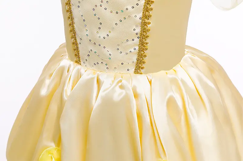Halloween Belle Princess Dress Yellow Sparkly — feature 7