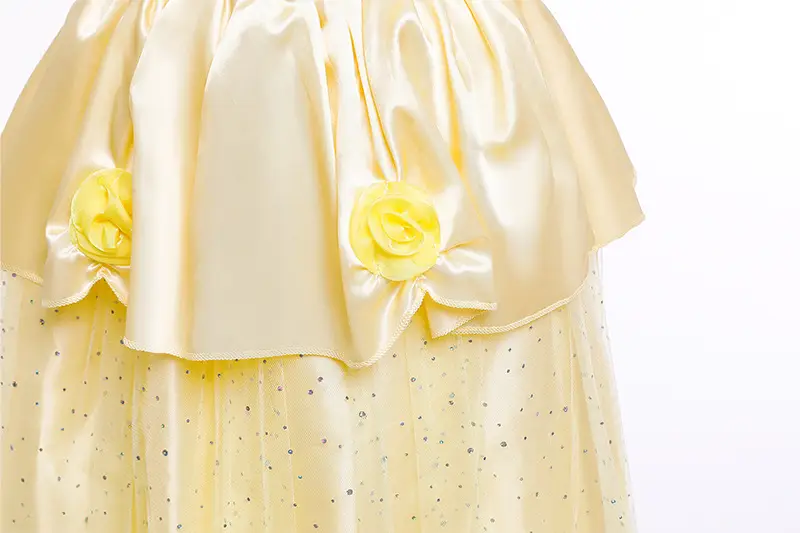 Halloween Belle Princess Dress Yellow Sparkly — feature 8