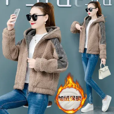 Women's Warm Fleece Lined Coat Light Blue Large