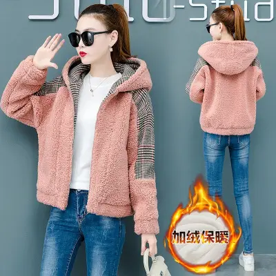 Women's Warm Fleece Lined Coat Light Blue Large — feature 9