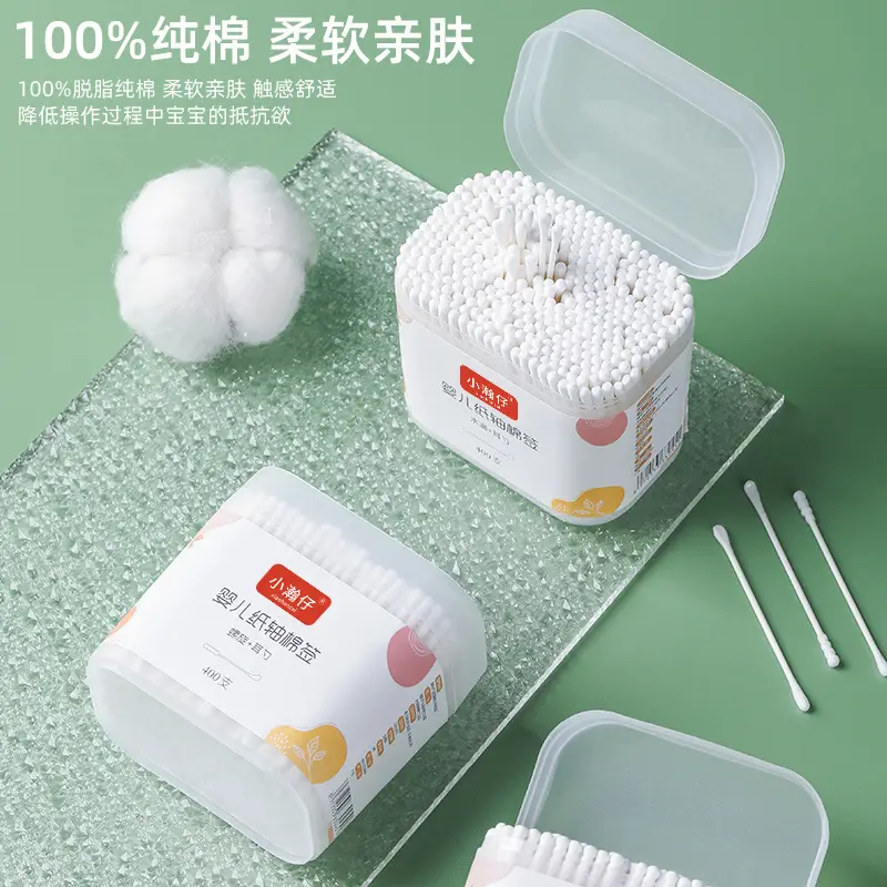 400 Pcs 100% Pure Cotton Baby Ear & Nose Swabs - Image 6
