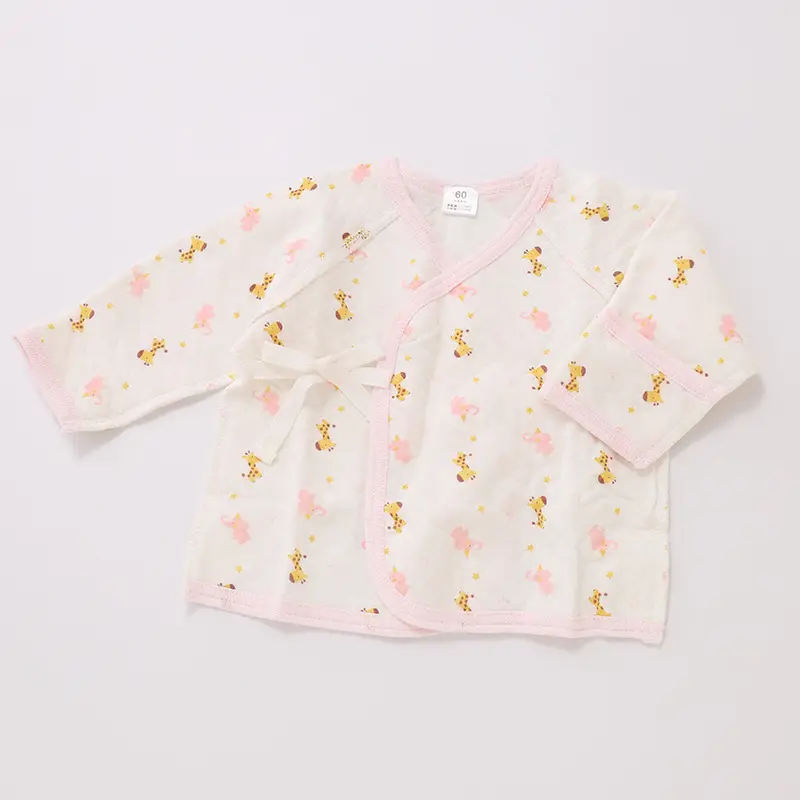 Japanese Single Tail Air Cotton Newborn Clothes Baby's Side Open Partial Shirt Baby's Hand Guard Monk Top - Image 2