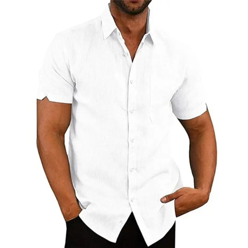 Men's Black Short Sleeve Button Down Shirt - Image 10