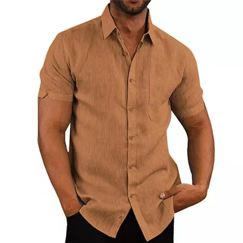 Men's Black Short Sleeve Button Down Shirt - Image 5