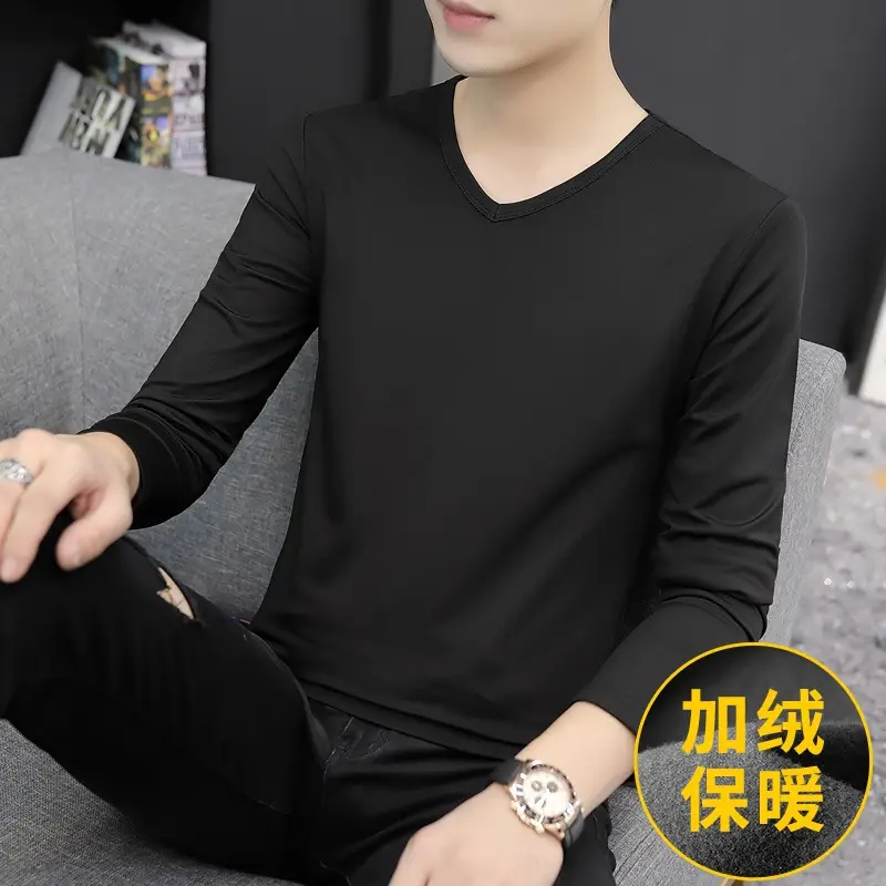 Men Fleece Lined Half-Turtleneck Shirt Winter Warm - Image 11