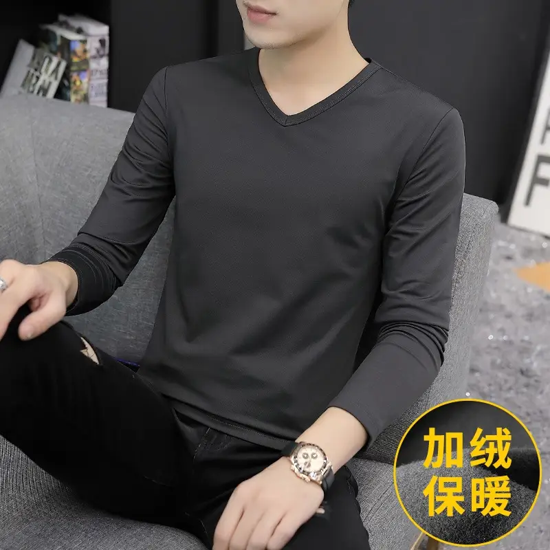 Men Fleece Lined Half-Turtleneck Shirt Winter Warm - Image 13