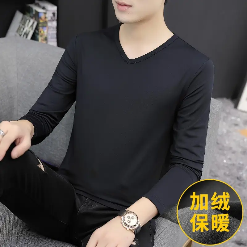 Men Fleece Lined Half-Turtleneck Shirt Winter Warm - Image 14