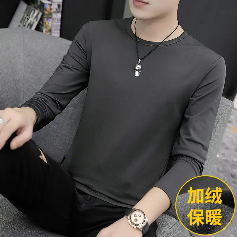 Men Fleece Lined Half-Turtleneck Shirt Winter Warm - Image 8
