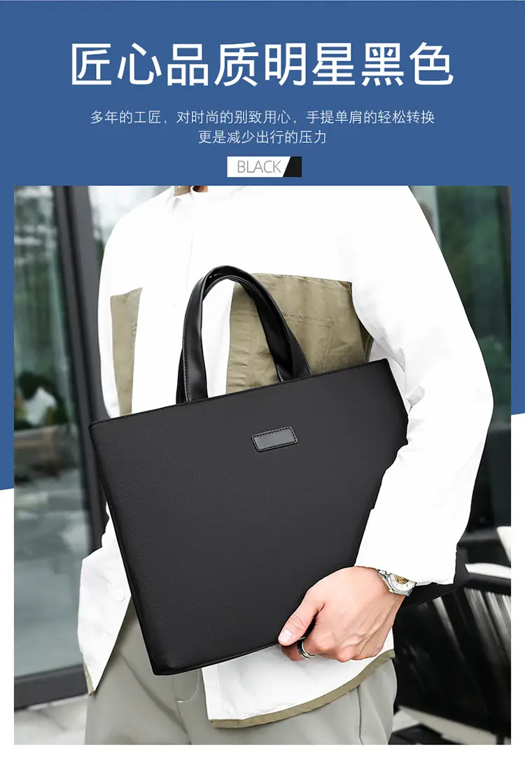New Men's Black Business Shoulder Bag — feature 5