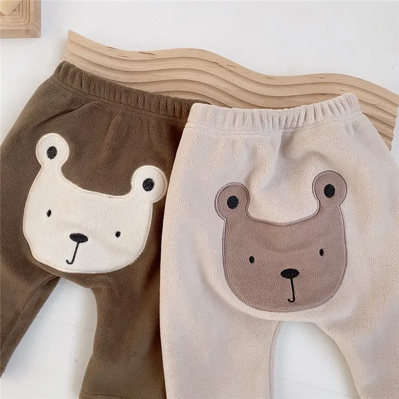 Baby Fleece Leggings Brown Warm Winter Pants - Image 4